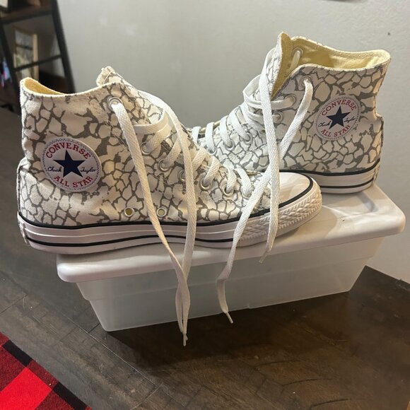 Converse All Stars Shoes - White and Grey Converse Chuck Taylor All Star High Tops